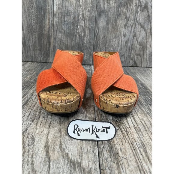 STYLE & CO Womens Open Toe Leather Slip On Platform Wedge Sandals Cork Size 6 - Picture 3 of 12